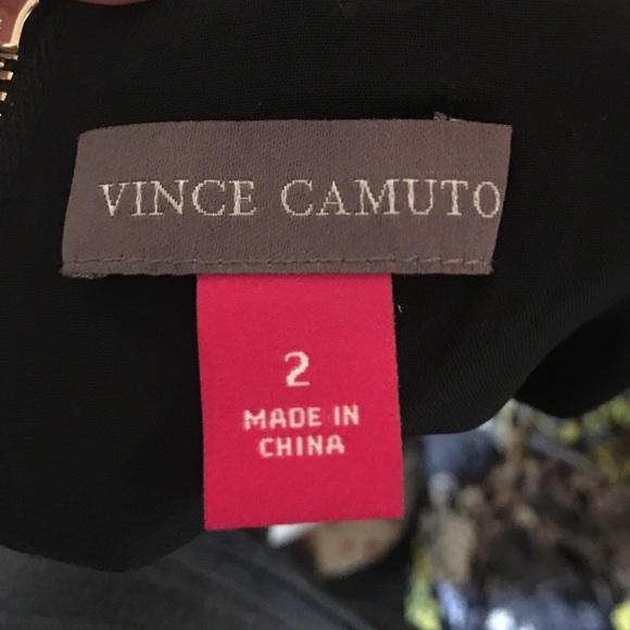 NWT VINCE CAMUTO Floral Lace Black Dress Sz 2 - Picture 8 of 8